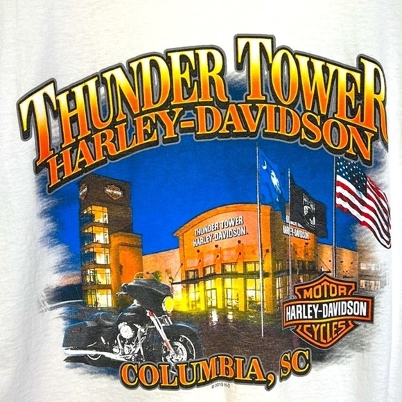 Harley Davidson - 2015 Thunder Tower Columbia SC Sleeveless Graphic Shirt XL - Picture 10 of 10